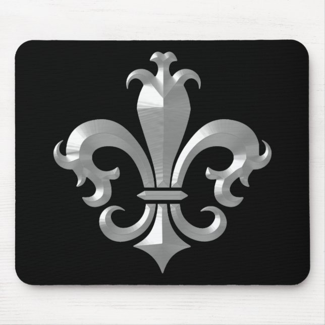 Fleur De LIs Fancy Silver Bevel Saints Classic Mouse Pad (Front)