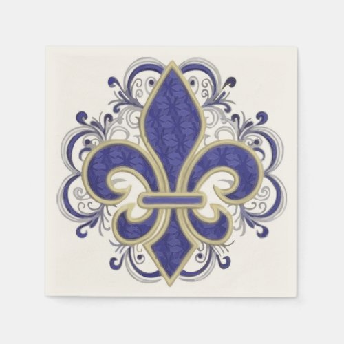 Fleur de Lis Fine Vintage Floral Napkins