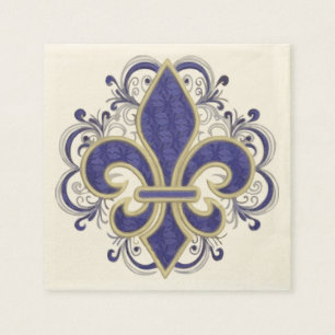 Fleur de Lis Fine Vintage Floral Napkins