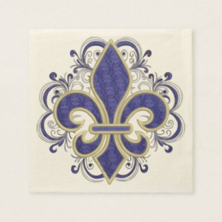 Fleur de Lis Fine Vintage Floral Napkins