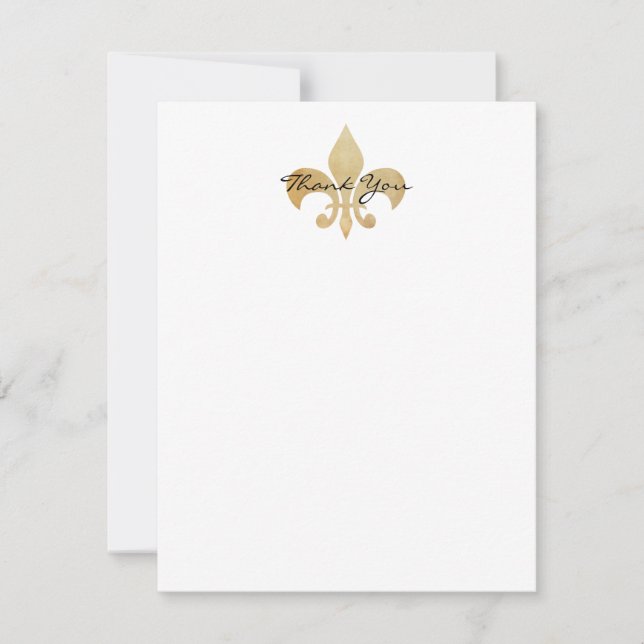 Fleur de Lis Flat Thank You Card (Front)