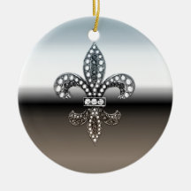 RAZOR FLEUR DE LIS Pewter Christmas ORNAMENT Holiday