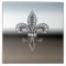Fleur De Lis Flor  New Orleans Silver Black