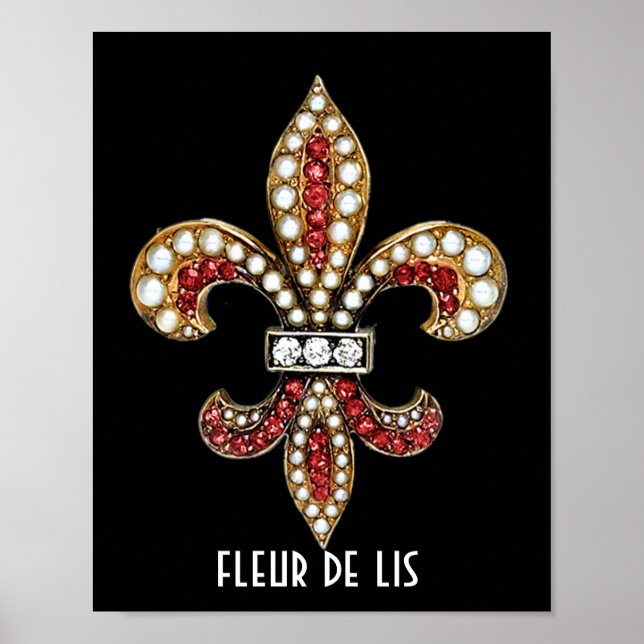 Fleur De Lis Flor Symbol  Brown New Orleans Poster (Front)