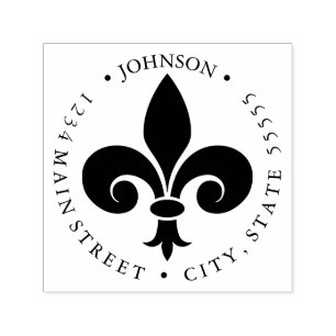 Fleur-de-lis French Return Label Self-inking Stamp