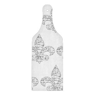 Fleur de Lis French Script Cutting Board