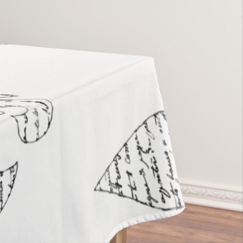 Fleur de Lis French Script Tablecloth