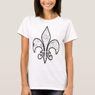 Fleur de Lis French Script Words Paris T-Shirt
