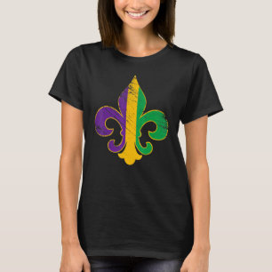 Fleur De Lis Glitter Effect Mardi Gras 4 T-Shirt