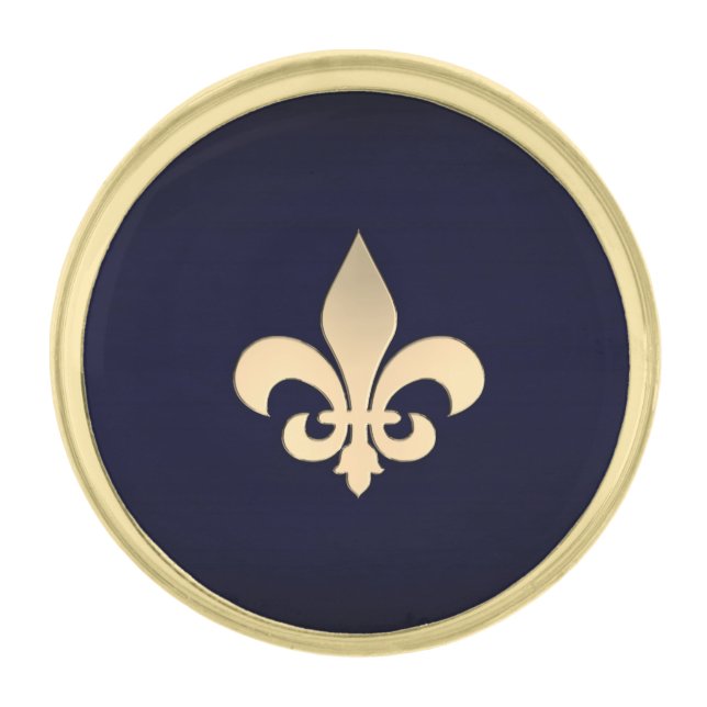 Fleur De Lis Gold Finish Lapel Pin (Front)