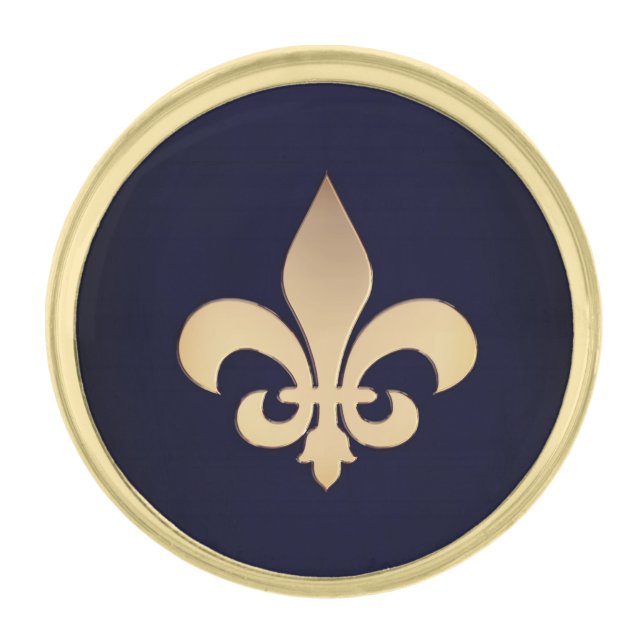 Fleur De Lis Gold Finish Lapel Pin (Front)