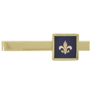 Fleur De Lis Gold Finish Tie Bar