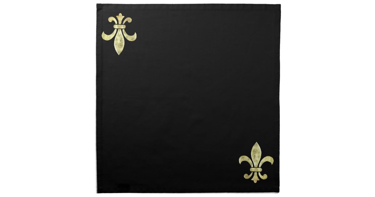 Fleur De Lis Gold Leaf Cloth Napkin Zazzle Com