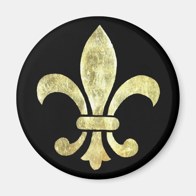 Fleur de Lis Gold Leaf Magnet (Front)