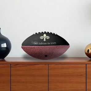 Fleur de Lis Gold Monogram Football