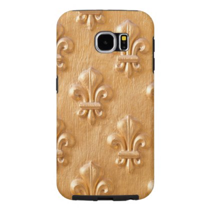 fleur de lis, gold painted wood wall, vintage wood samsung galaxy s6 case