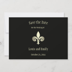 Fleur de Lis Gold Wedding Save The Date