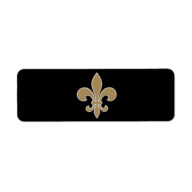 Fleur de Lis Gold with White and Black Outline Label (Front)