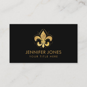 Fleur-de-lis Golden Embossed Business Card