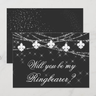 Fleur de Lis Gray Lights Be My Maid of Honor Ask