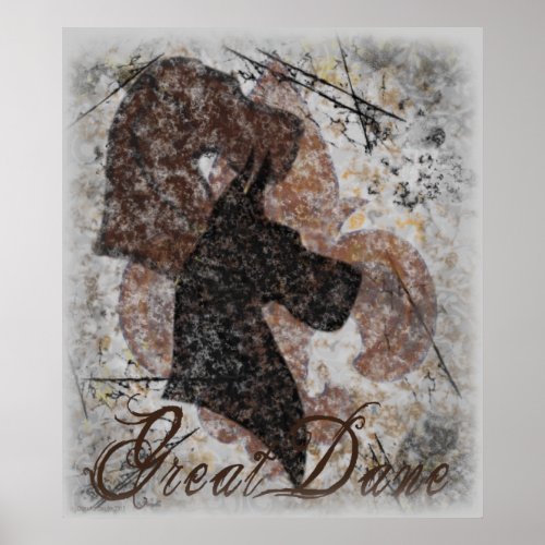 Fleur_De_Lis Great Dane Poster