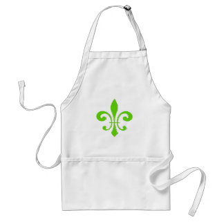 Fleur De Lis Green Adult Apron