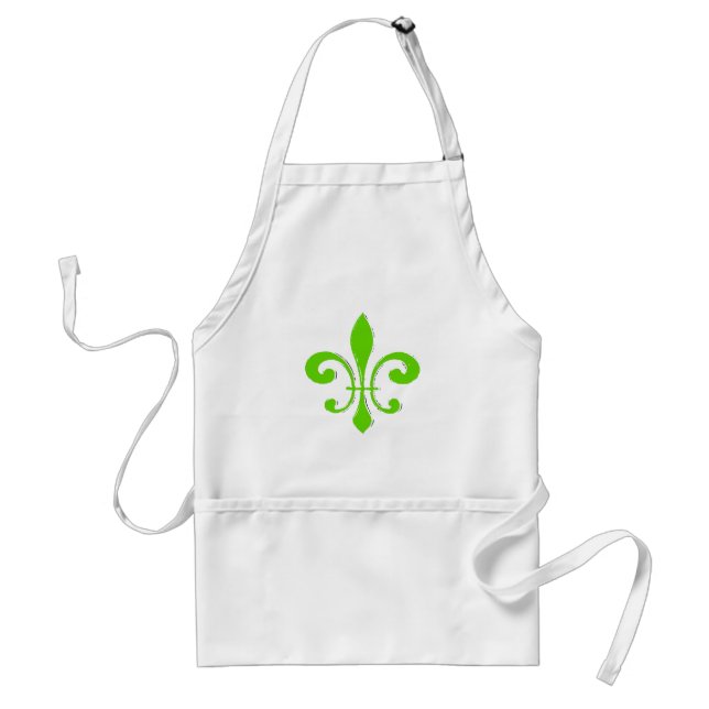 Fleur De Lis Green Adult Apron (Front)