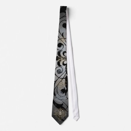 Fleur De Lis Grey Fencing Sword Tie