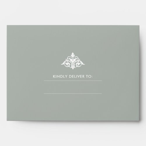 Fleur_de_lis Grey White Pattern Wedding Envelope