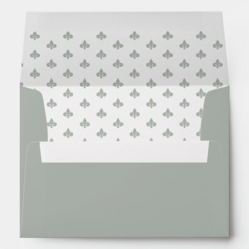 Fleur_de_lis Grey White Pattern Wedding Envelopes