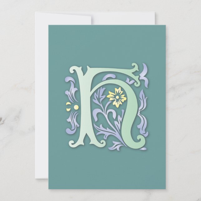 Fleur-de-lis H Monogram Invitation (Front)