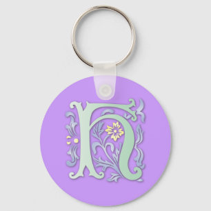 Fleur-de-lis H Monogram Keychain