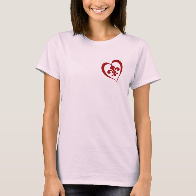 Fleur De Lis Heart T-Shirt (Front)