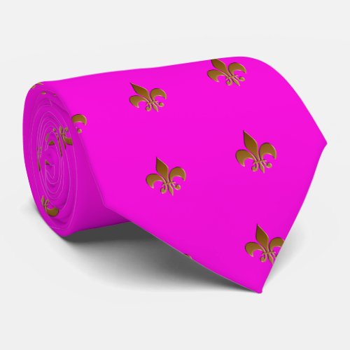 Fleur de lishot pink Zazzle Tie