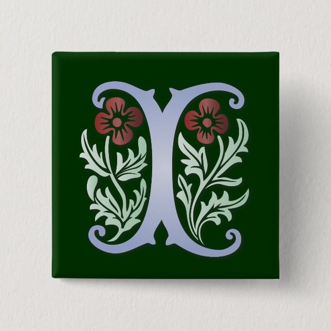 Fleur-de-lis I Monogram Pinback Button (Front)
