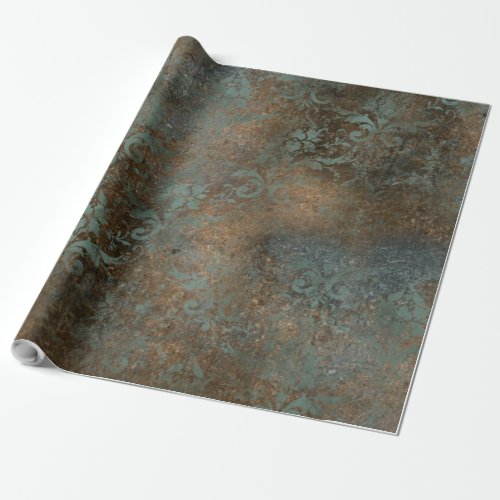 Fleur De Lis in a Rusty Background Wrapping Paper
