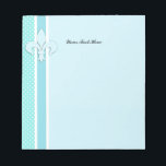 Fleur-de-Lis in Blue Notepad<br><div class="desc">Customizable notepad,  fleur-de-lis in blue.</div>