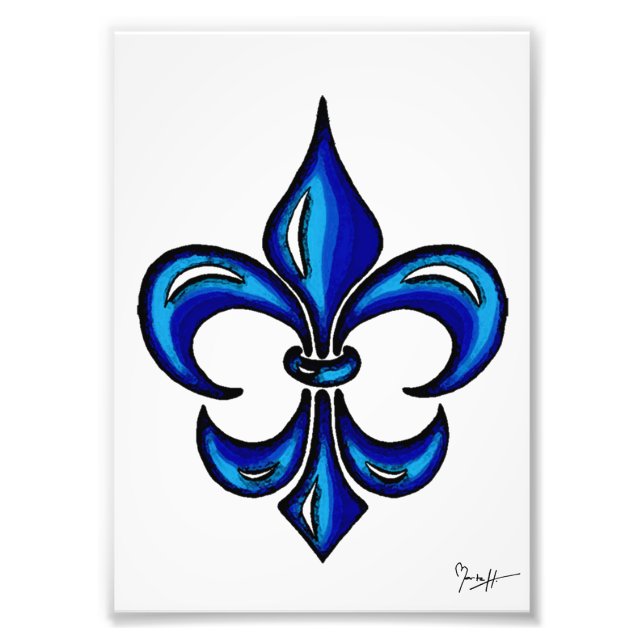 Fleur de Lis in Blue Photo Print (Front)