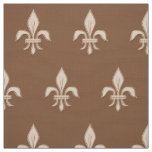 Fleur de Lis in Light Beige on Taupe Tan Fabric