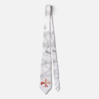 fleur-de-lis in marble look  neck tie