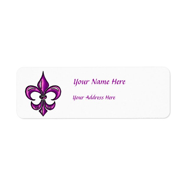 Fleur de Lis in Purple Lavender Label (Front)