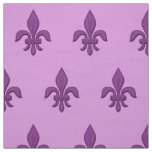 Fleur de Lis in Violet Purple on Lavender Fabric