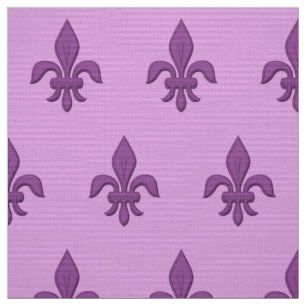Fleur de Lis in Violet Purple on Lavender Fabric