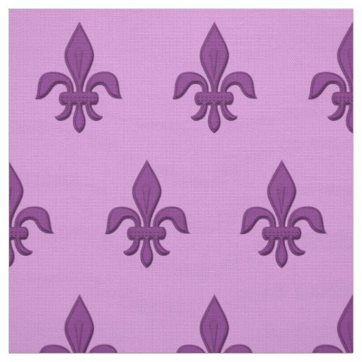 Fleur de Lis in Violet Purple on Lavender Fabric