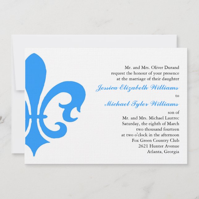 Fleur de Lis Invitation (Front)