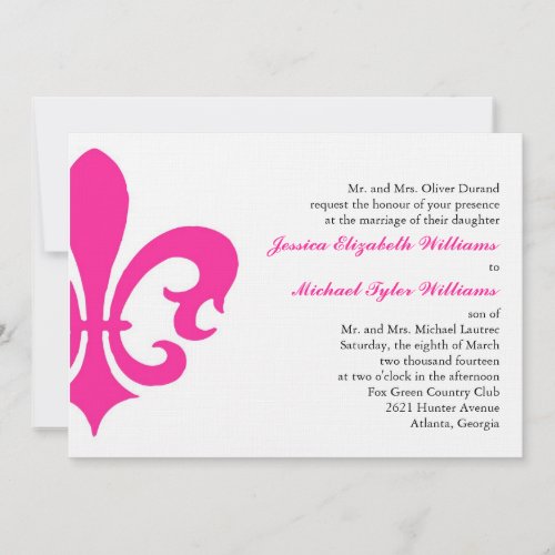 Fleur de Lis Personalized Invites