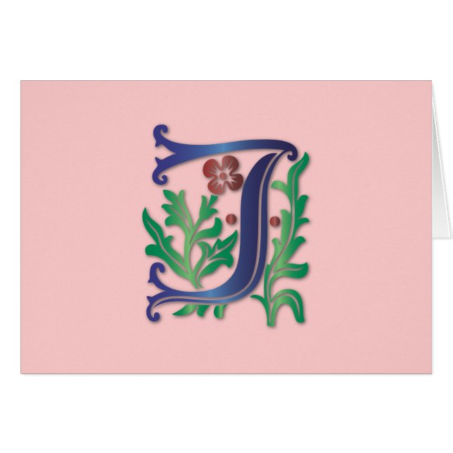Fleur-de-lis J Monogram Cards (Front Horizontal)