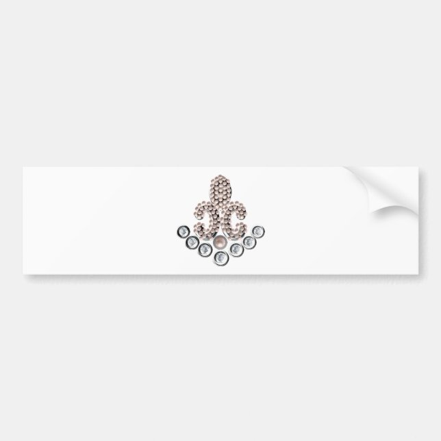 Fleur De Lis-jewelled Bumper Sticker (Front)