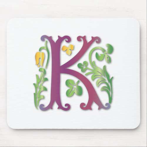 Fleur_de_lis K Monogram Mouse Pad