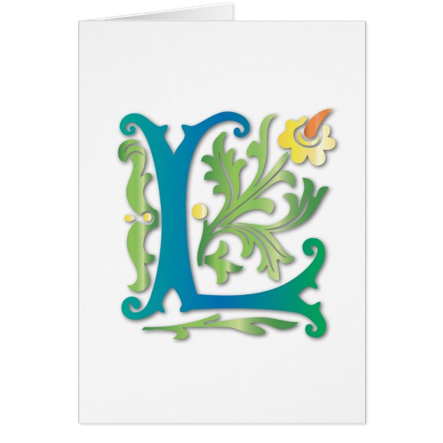 Fleur-de-lis L Monogram Cards (Front)
